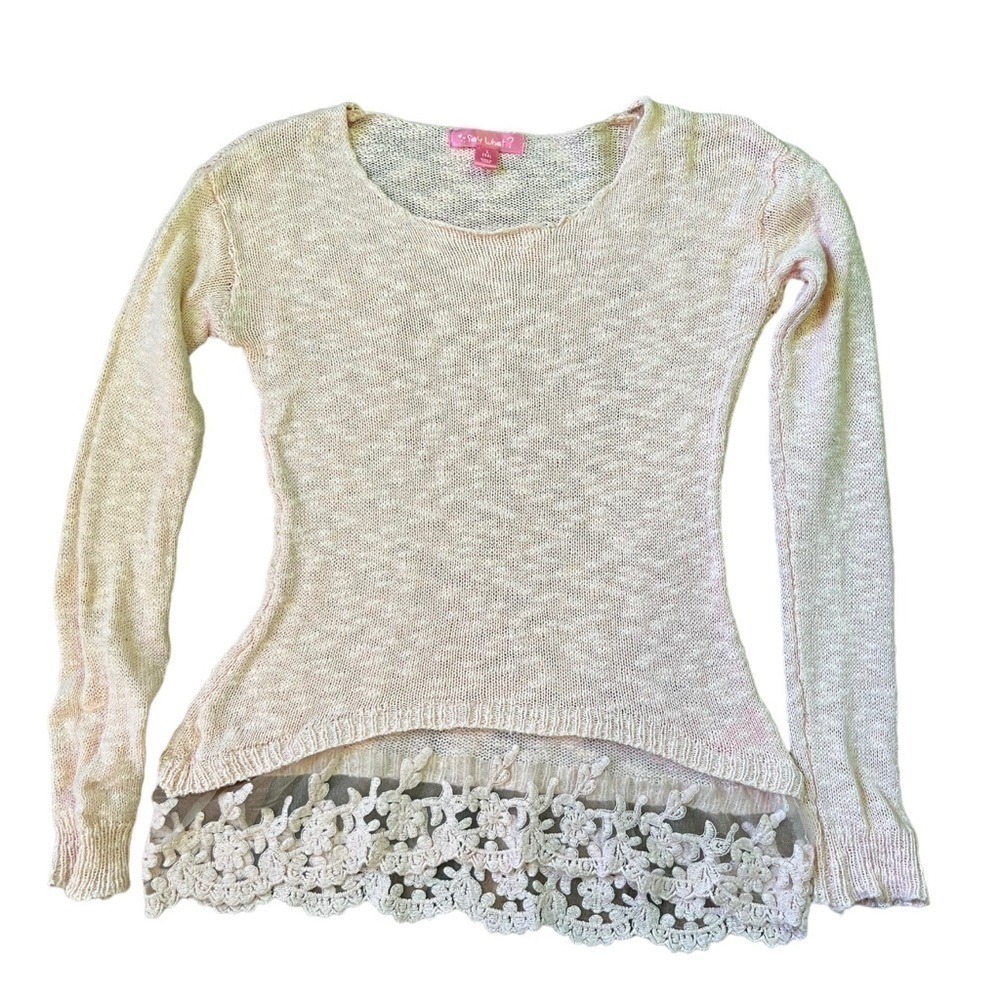 Say What? Light Pink Knit Long Sleeve Top Size 14